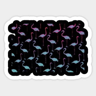 Pink blue flamingo art pattern-nature Sticker
